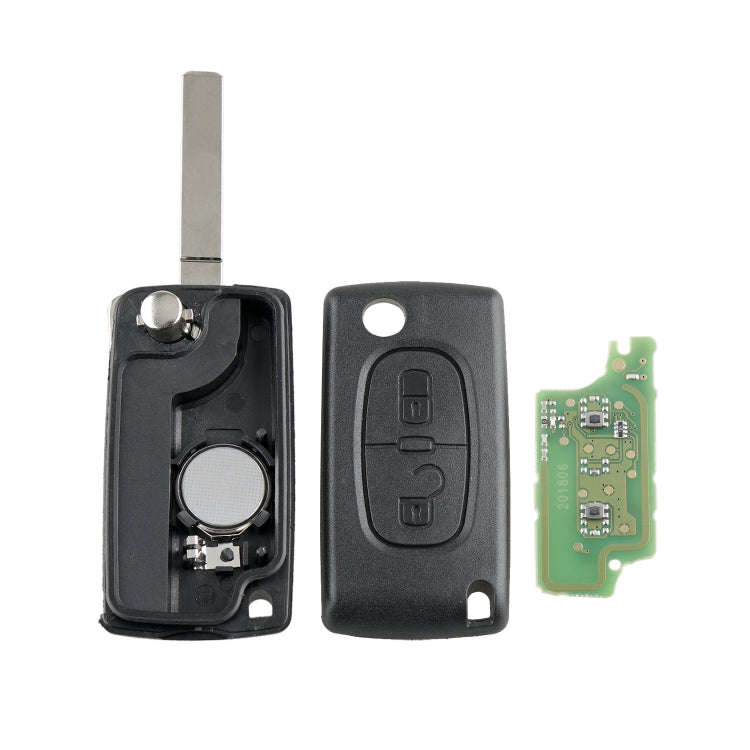 For PEUGEOT 2 Buttons Intelligent Remote Control Car Key with Integrated Chip & Battery & Holder,...