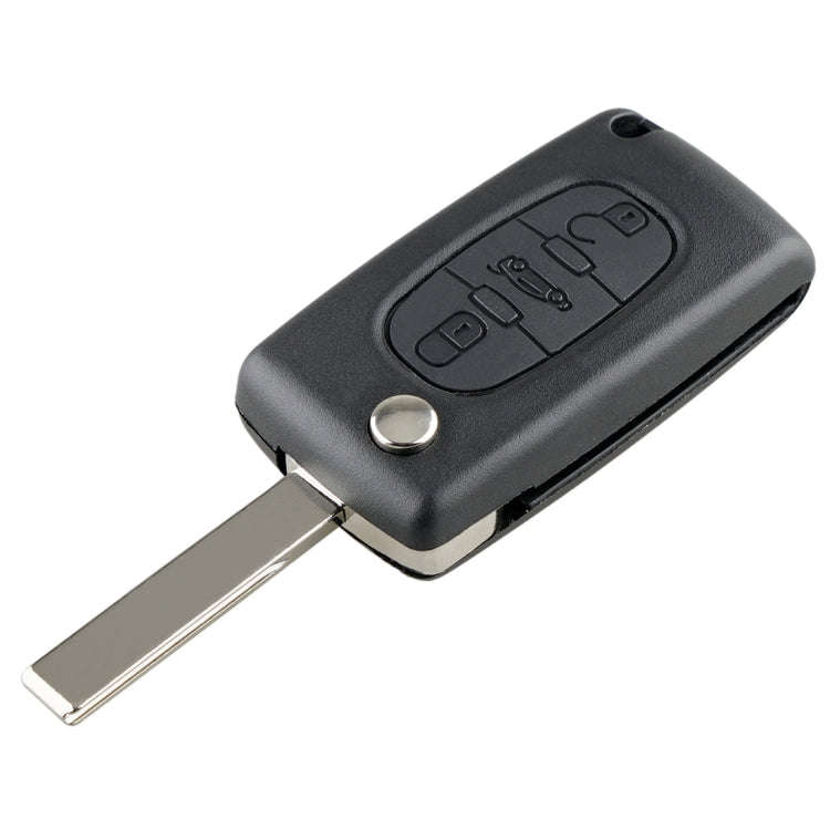 For PEUGEOT 3 Buttons Intelligent Remote Control Car Key with Integrated Chip & Battery & Holder ...