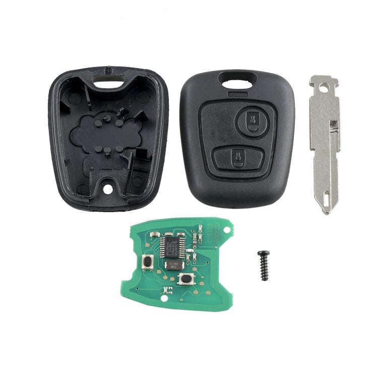 For PEUGEOT 206 2 Buttons Intelligent Remote Control Car Key with Integrated Chip & Battery, Freq...