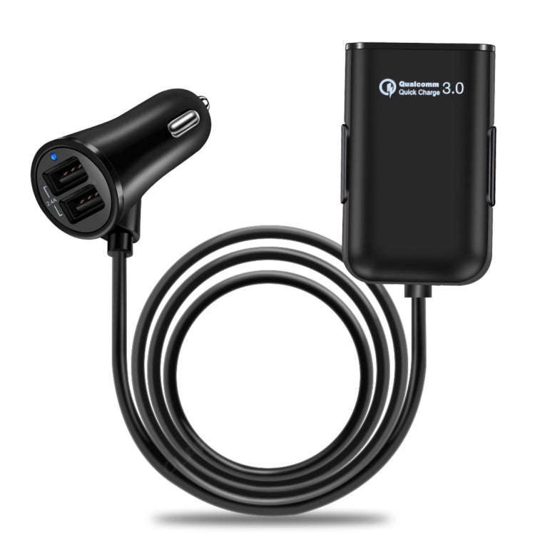 HMQ-C801 1.8m 8A Max 4 Ports USB Car Charger with Extending USB HUB for Front & Back Seat Chargin...