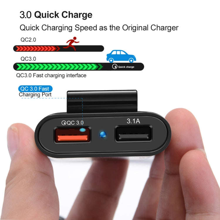 HMQ-C801 1.8m 8A Max 4 Ports USB Car Charger with Extending USB HUB for Front & Back Seat Chargin...