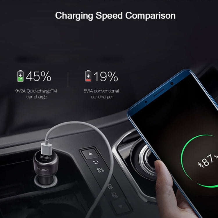 Original Huawei CP31 18W Max Dual USB Port Fast Charging Car Charger (Grey)