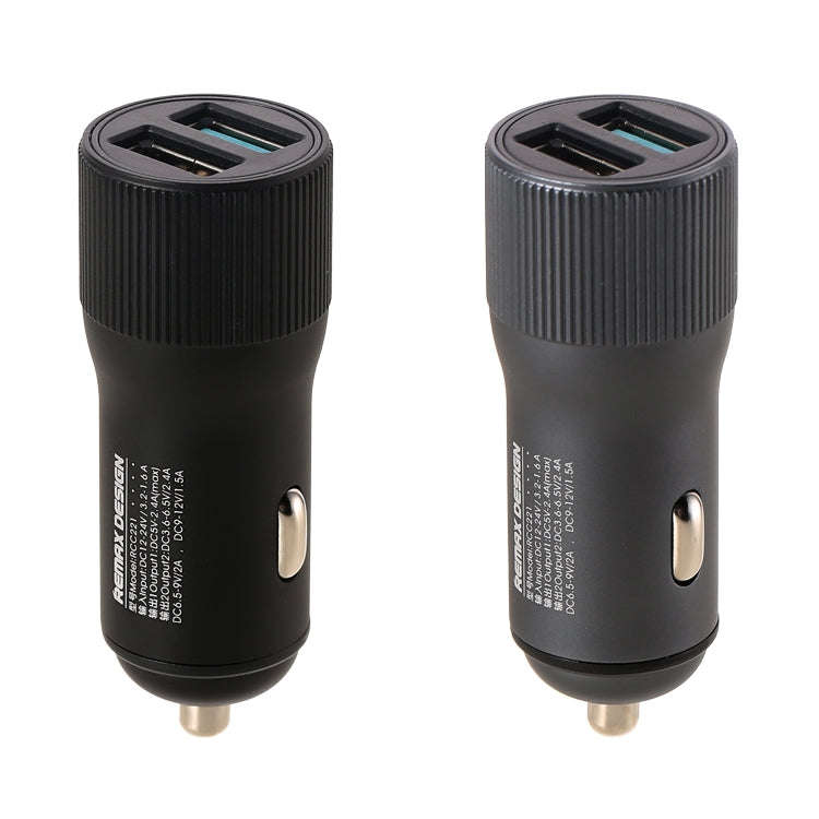 REMAX RCC221 Retour Series QC3.0 Dual USB Car Charger(Black)