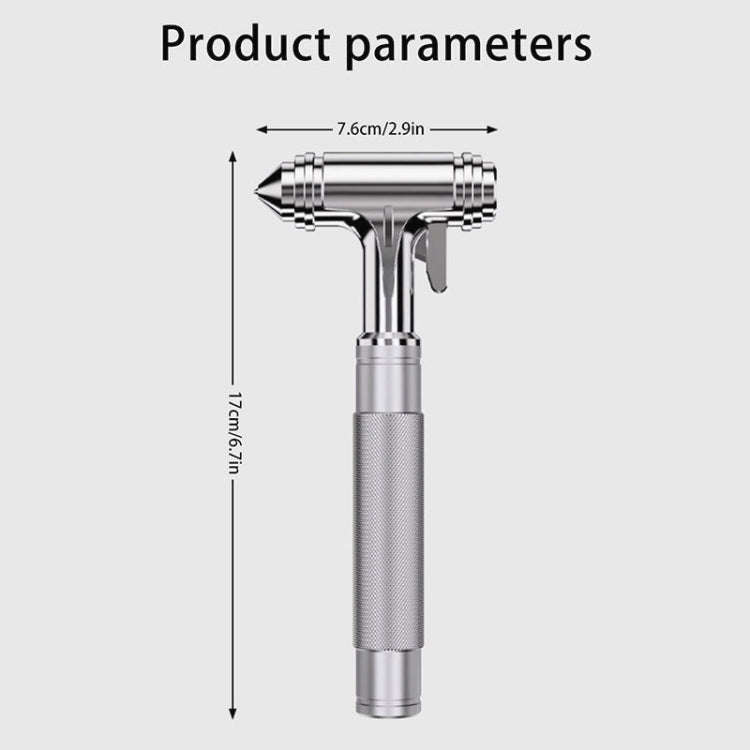 Car Safety Hammer Emergency Escape Seat Belt Cutter Window Breaker Rescue Tool(Silver)(Silver)