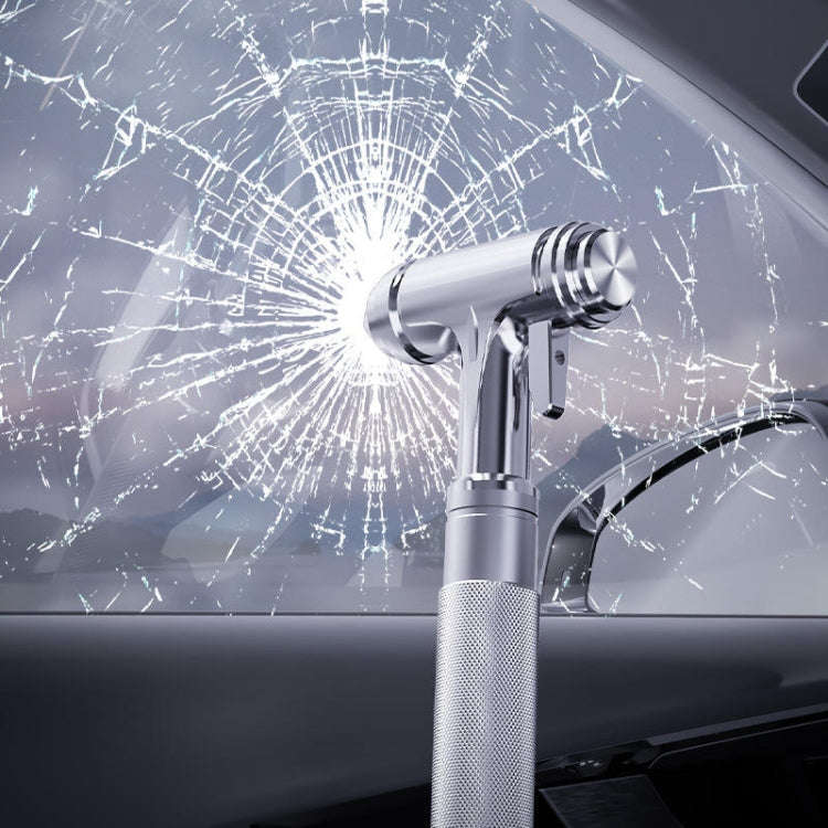 Car Safety Hammer Emergency Escape Seat Belt Cutter Window Breaker Rescue Tool(Silver)(Silver)