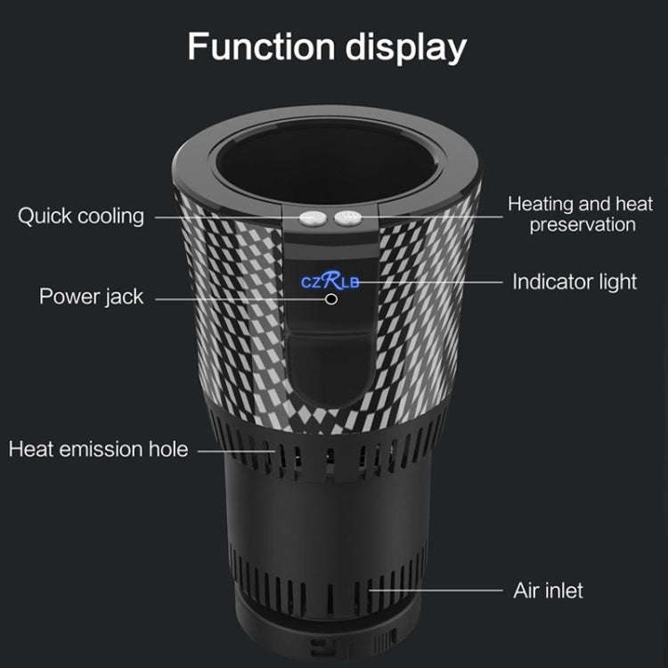 Portable 12V Car Smart Dual-purpose Heating Cooling Cup Holder (Black)