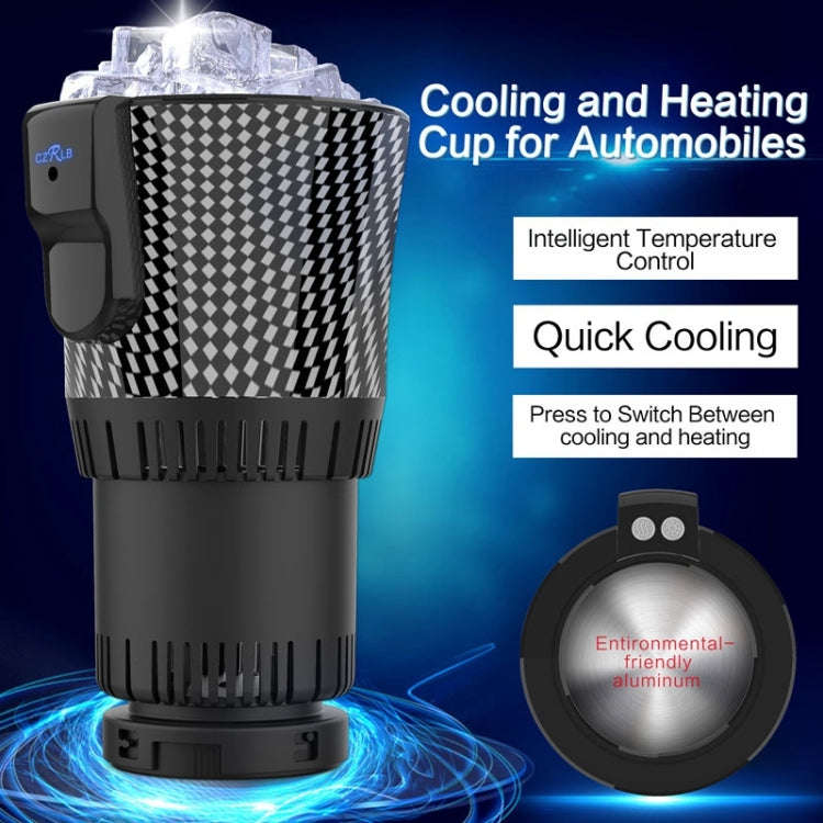 Portable 12V Car Smart Dual-purpose Heating Cooling Cup Holder (Black)