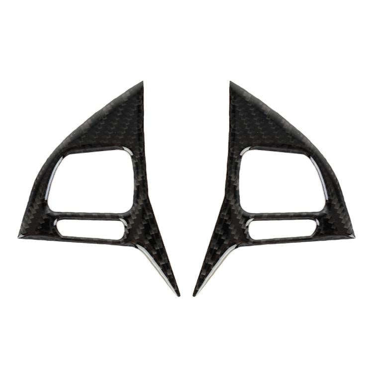 2 PCS Car Carbon Fiber Steering Wheel Button Decorative Sticker for Volkswagen Touareg 2011-2018