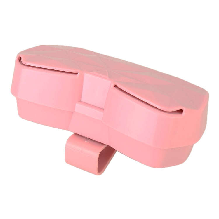 Car Multi-functional Glasses Case Sunglasses Storage Holder with Card Slot, Diamond Style (Pink)
