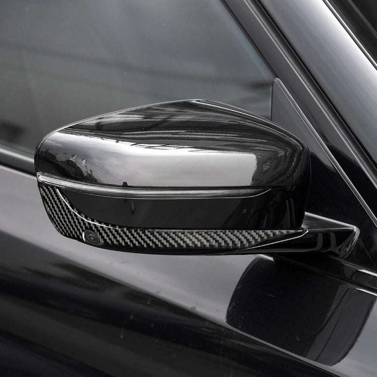 2 PCS Car Carbon Fiber Rearview Mirror Bumper Strip Decorative Sticker for BMW G30 (2018-2019) / ...