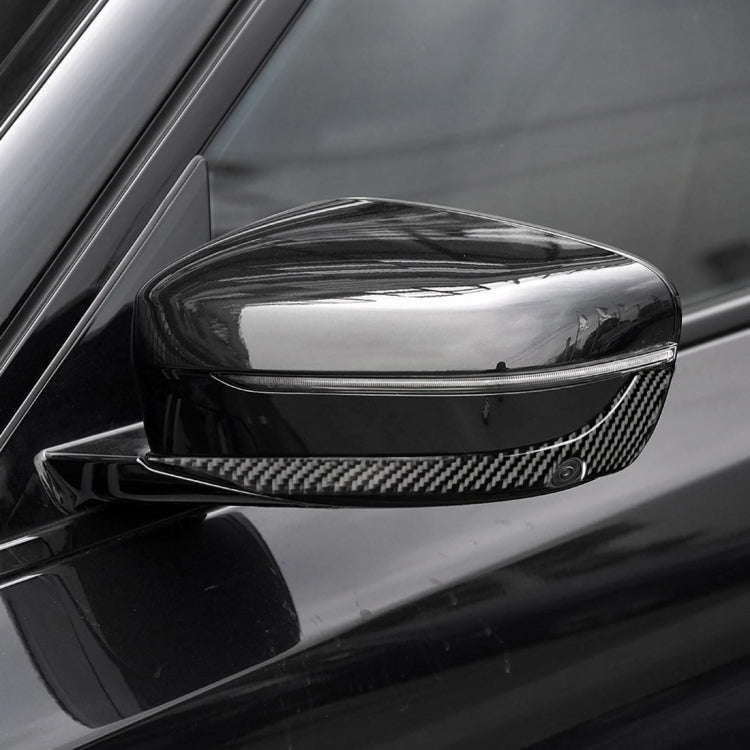 2 PCS Car Carbon Fiber Rearview Mirror Bumper Strip Decorative Sticker for BMW G30 (2018-2019) / ...