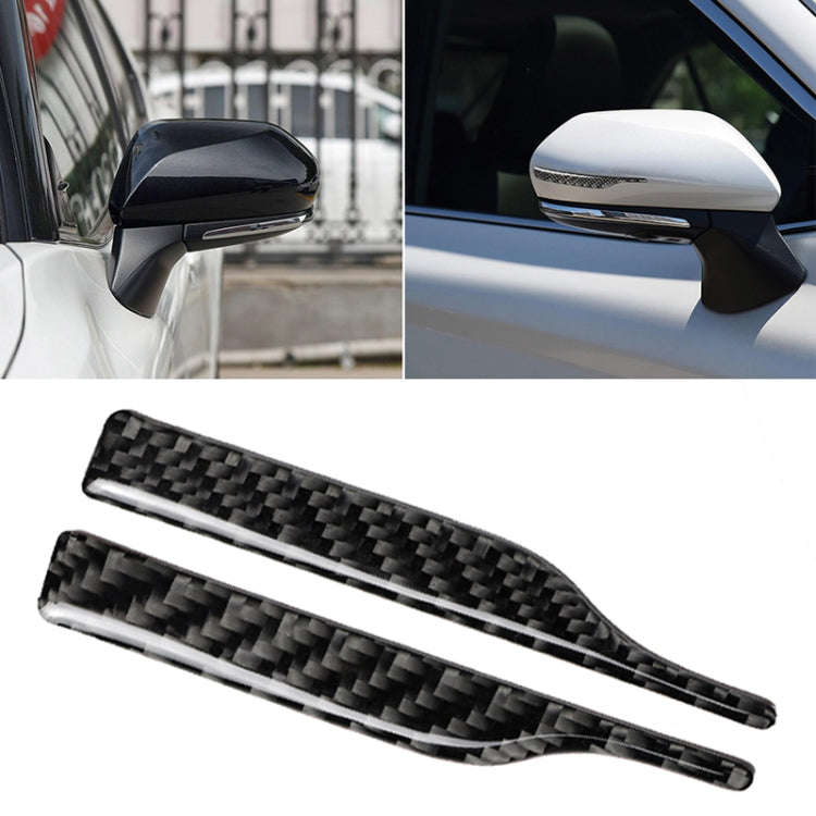 2 PCS Car Carbon Fiber Rearview Mirror Anti-collision Strip Protection Guards Trims Stickers for ...