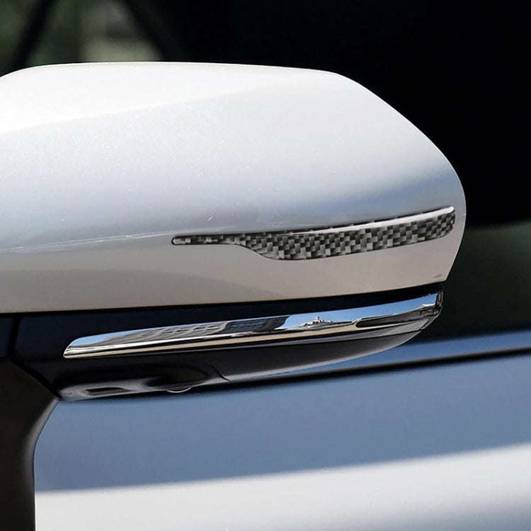 2 PCS Car Carbon Fiber Rearview Mirror Anti-collision Strip Protection Guards Trims Stickers for ...