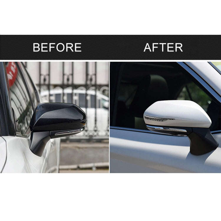 2 PCS Car Carbon Fiber Rearview Mirror Anti-collision Strip Protection Guards Trims Stickers for ...