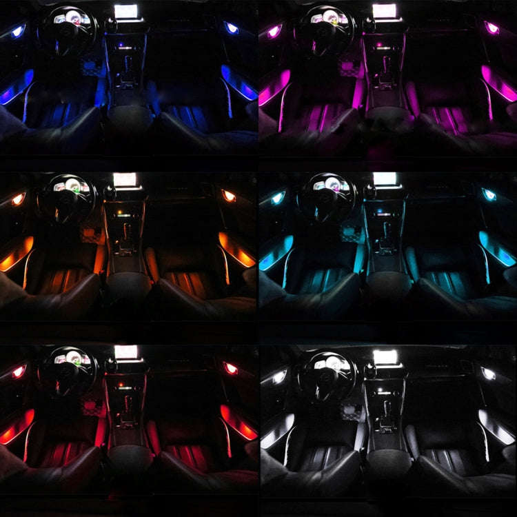 4 PCS Universal Car Colorful LED Inner Handle Light Atmosphere Lights Decorative Lamp DC12V / 0.5...