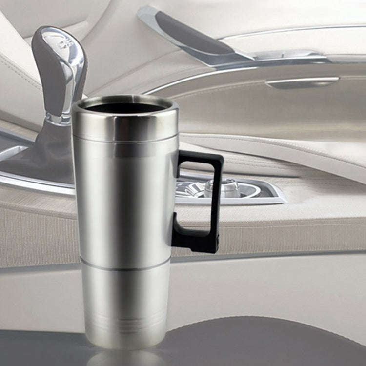 DC 12V Stainless Steel Car Electric Kettle Heated Mug Heating Cup with Charger Cigarette Lighter,...