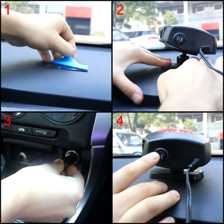 Car Portable Heater Hot Cool Fan Windscreen Window Demister Defroster DC 24V (Grey)