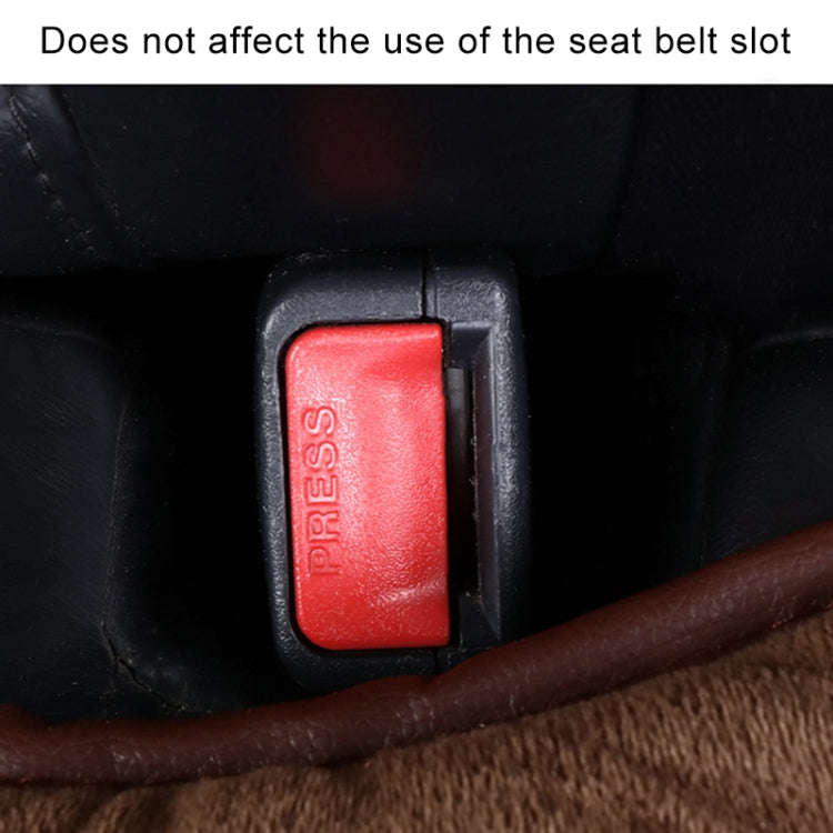 Car Thick Plush Seat Cushion Warmer Cover Winter Seat Mat (Coffee)