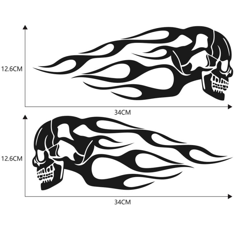 Motorcycle Styling Skull Head PVC Sticker Auto Decorative Sticker (Black)