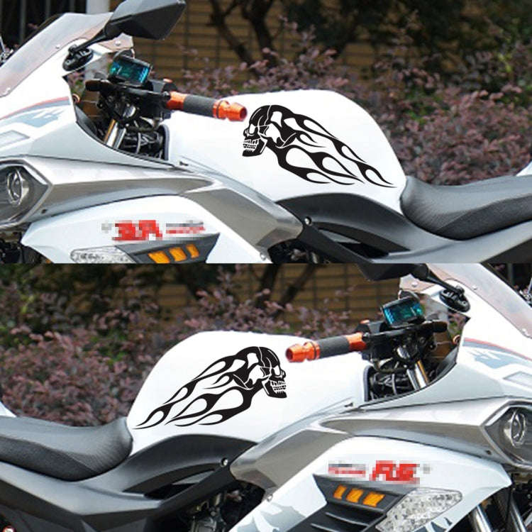 Motorcycle Styling Skull Head PVC Sticker Auto Decorative Sticker (Black)
