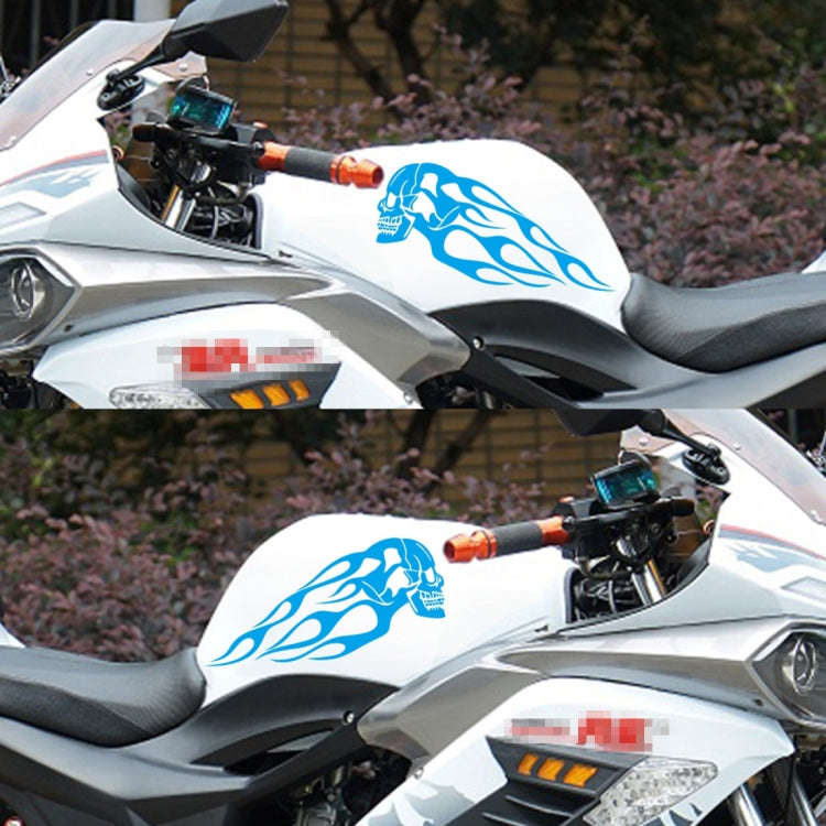 Motorcycle Styling Skull Head PVC Sticker Auto Decorative Sticker (Blue)