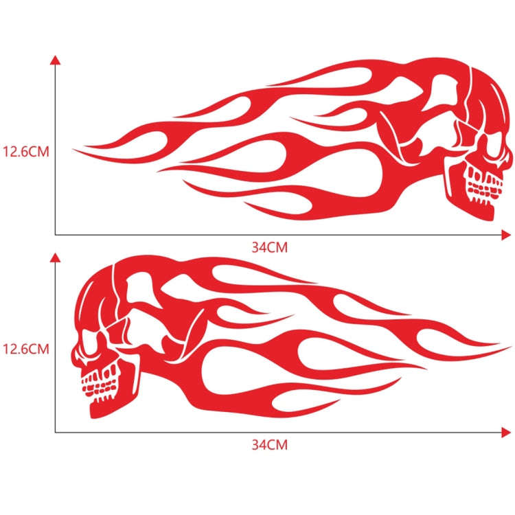 Motorcycle Styling Skull Head PVC Sticker Auto Decorative Sticker (Red)