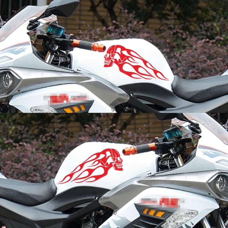 Motorcycle Styling Skull Head PVC Sticker Auto Decorative Sticker (Red)