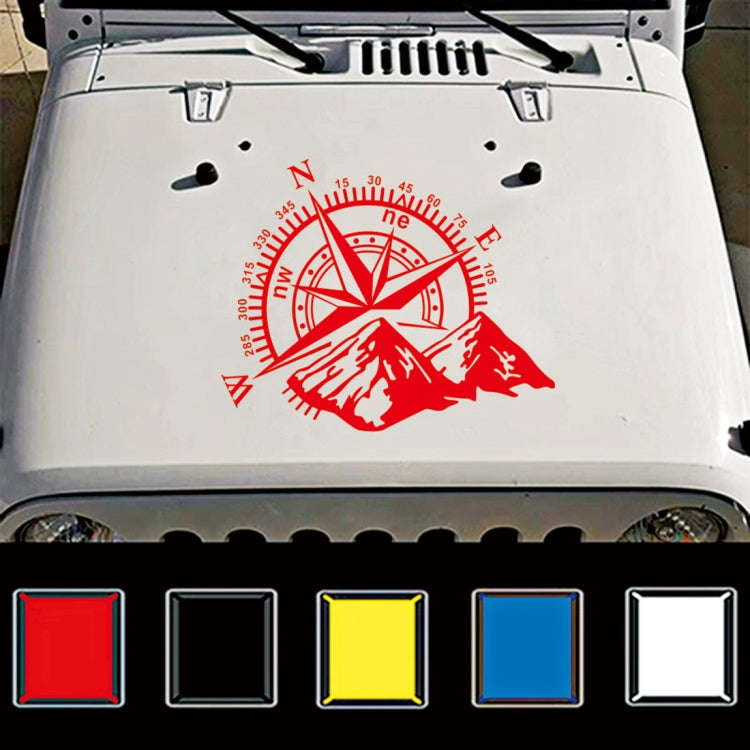 Car Styling Mountain Compass PVC Sticker Auto Decorative Sticker (Red)
