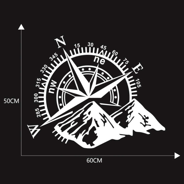 Car Styling Mountain Compass PVC Sticker Auto Decorative Sticker (White)