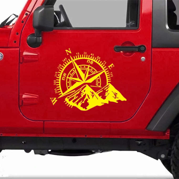Car Styling Mountain Compass PVC Sticker Auto Decorative Sticker (Yellow)