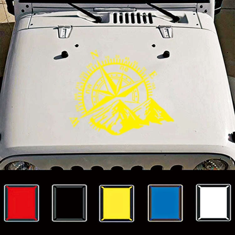 Car Styling Mountain Compass PVC Sticker Auto Decorative Sticker (Yellow)