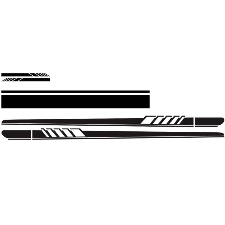 5 in 1 Car Styling Stripe Hood PVC Sticker Auto Decorative Sticker (Black)