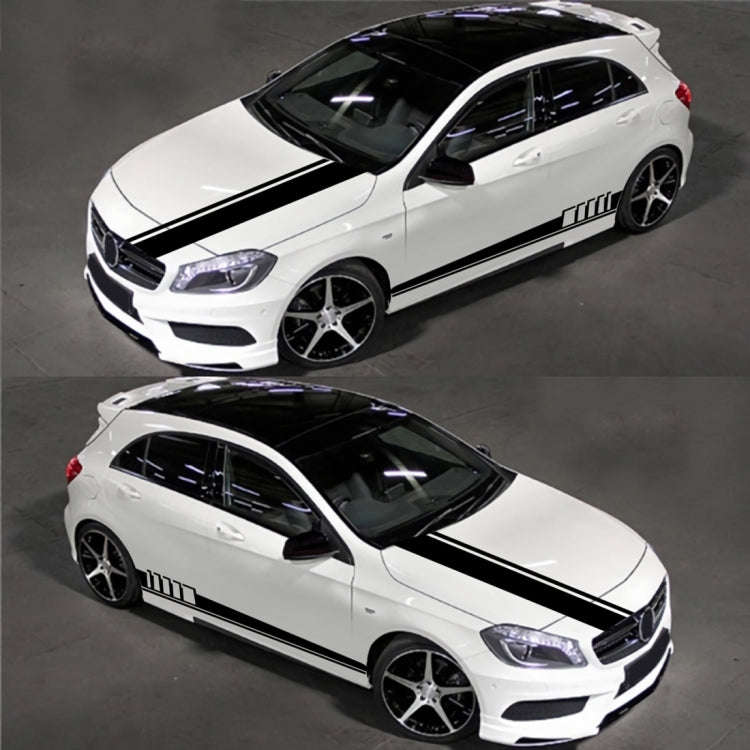 5 in 1 Car Styling Stripe Hood PVC Sticker Auto Decorative Sticker (Black)