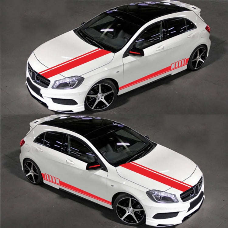 5 in 1 Car Styling Stripe Hood PVC Sticker Auto Decorative Sticker (Red)