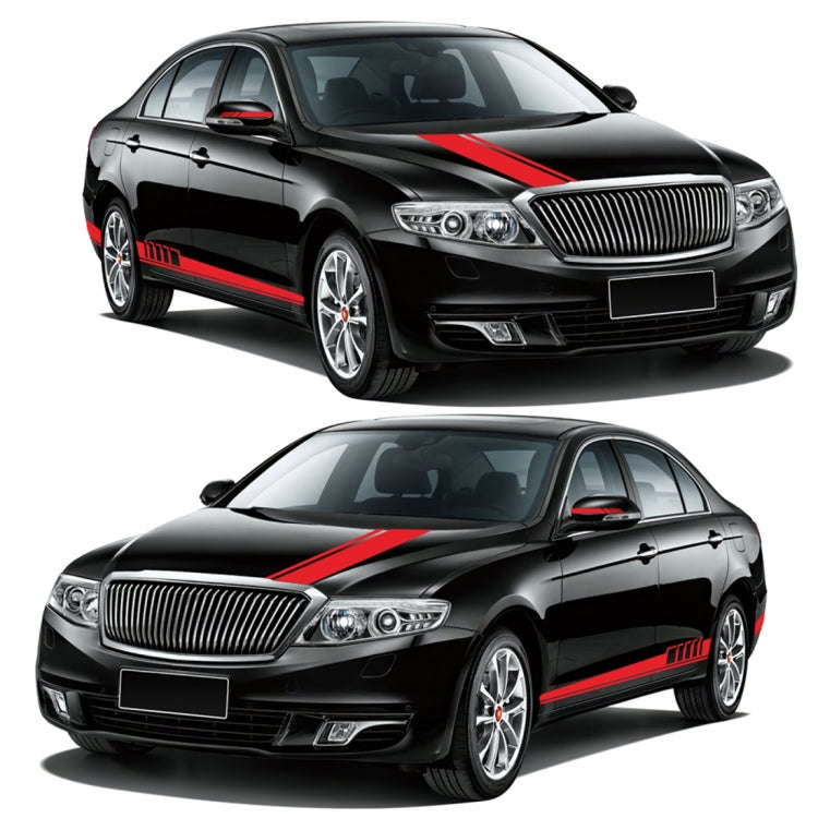 5 in 1 Car Styling Stripe Hood PVC Sticker Auto Decorative Sticker (Red)