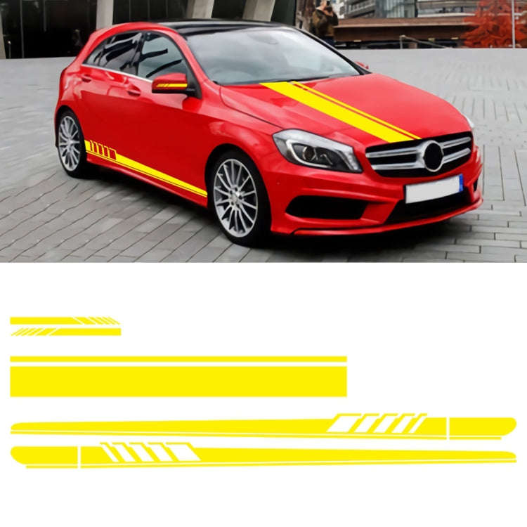 5 in 1 Car Styling Stripe Hood PVC Sticker Auto Decorative Sticker (Yellow)