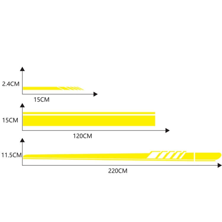 5 in 1 Car Styling Stripe Hood PVC Sticker Auto Decorative Sticker (Yellow)
