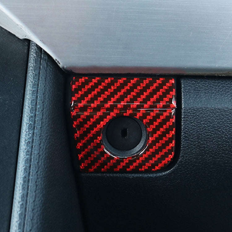 2 in 1 Car Carbon Fiber Vice Driving Seat Storage Box Button Decorative Sticker for Ford Mustang ...