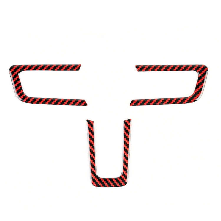 3 in 1 Car Carbon Fiber Steering Wheel Button Decorative Sticker for Ford Mustang 2015-2020