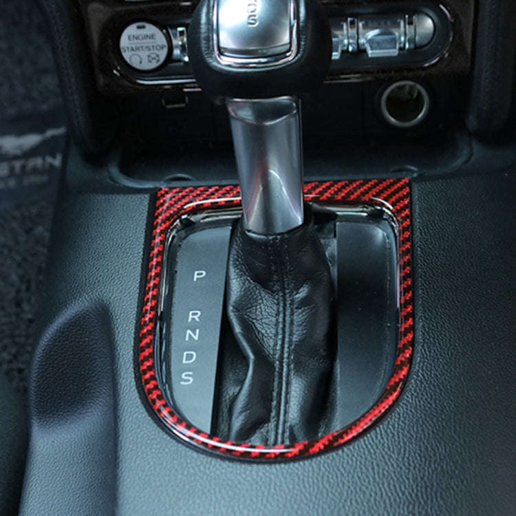 2 in 1 Car Carbon Fiber Gear Frame Decorative Sticker for Ford Mustang 2015-2020