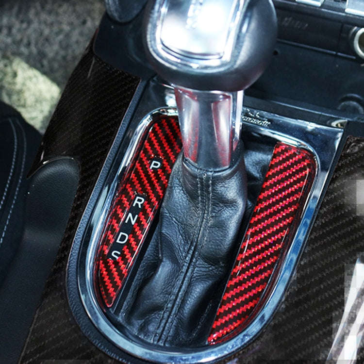 2 in 1 Car Carbon Fiber Gear Position Decorative Sticker for Ford Mustang 2015-2020, Left-hand Drive