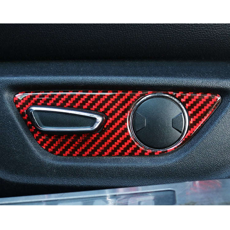 5 in 1 Car Carbon Fiber Seat Adjustment Button Decorative Sticker for Ford Mustang 2015-2020, Lef...