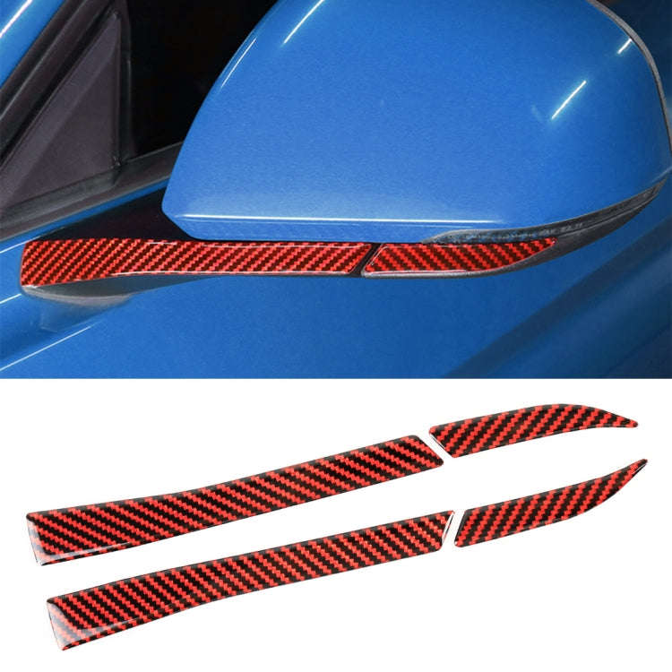 4 in 1 Car Carbon Fiber Rearview Mirror Decorative Sticker for Ford Mustang 2015-2020