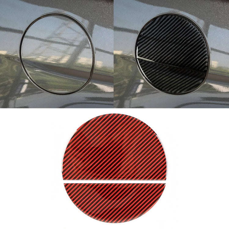 2 in 1 Car Carbon Fiber Fuel Tank Cover Decorative Sticker for Ford Mustang 2015-2020