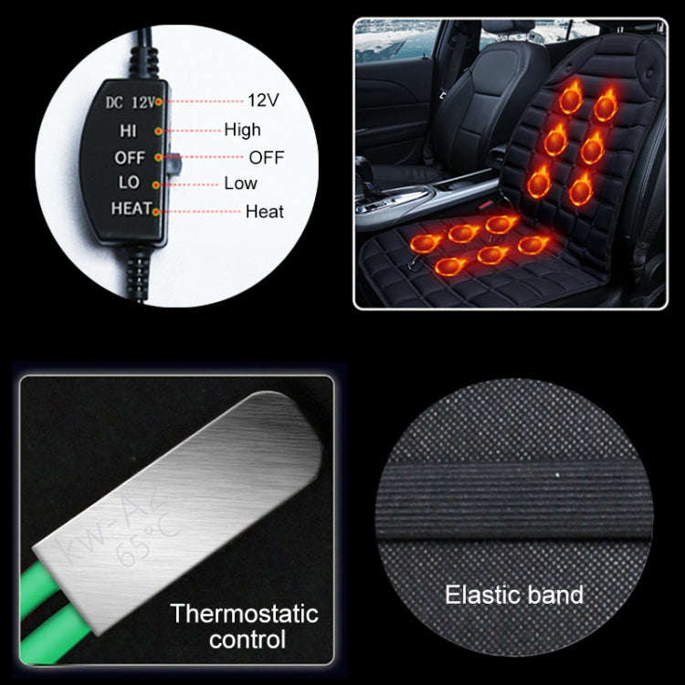 Car 12V Front Seat Heater Cushion Warmer Cover Winter Heated Warm, Single Seat (Red)