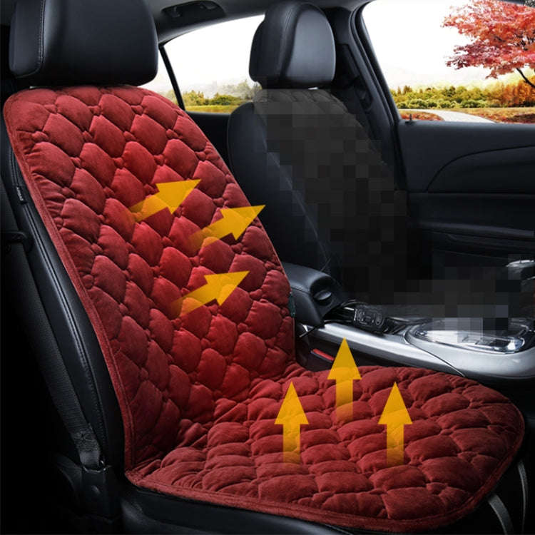 Car 12V Front Seat Heater Cushion Warmer Cover Winter Heated Warm, Single Seat (Red)