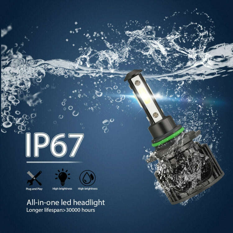 F8 9006 2 PCS 22W 3000LM 6000K Four Side DOB LED Headlight Fog Light Bulbs High Beam Conversion K...