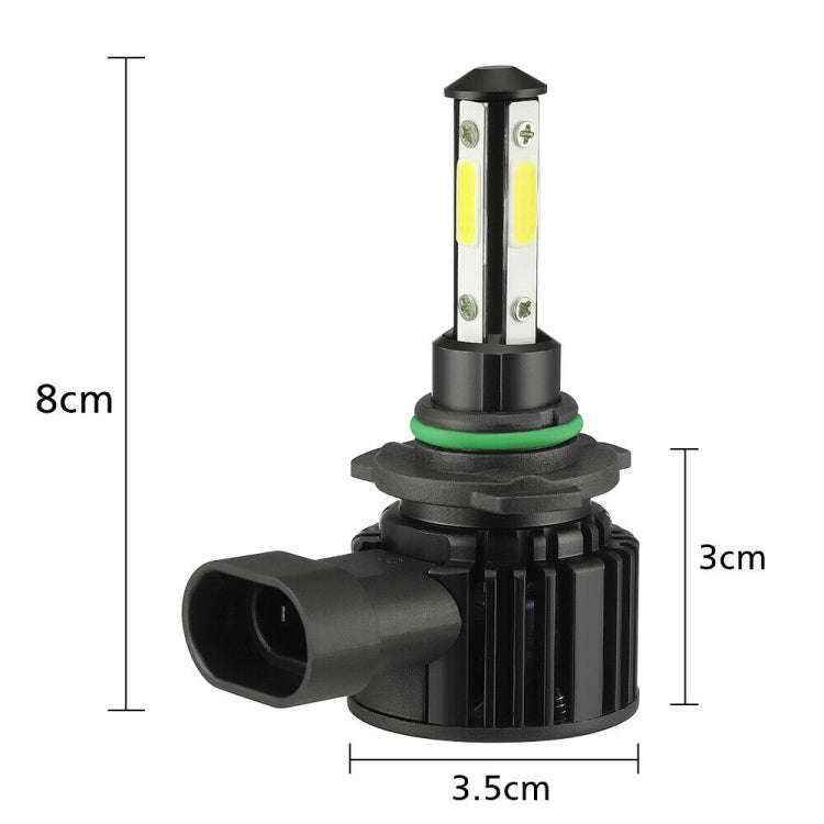 F8 9006 2 PCS 22W 3000LM 6000K Four Side DOB LED Headlight Fog Light Bulbs High Beam Conversion K...