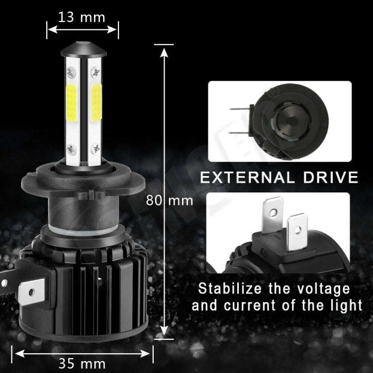 F8 H7 2 PCS 22W 3000LM 6000K Four Side DOB LED Headlight Fog Light Bulbs High Beam Conversion Kit...