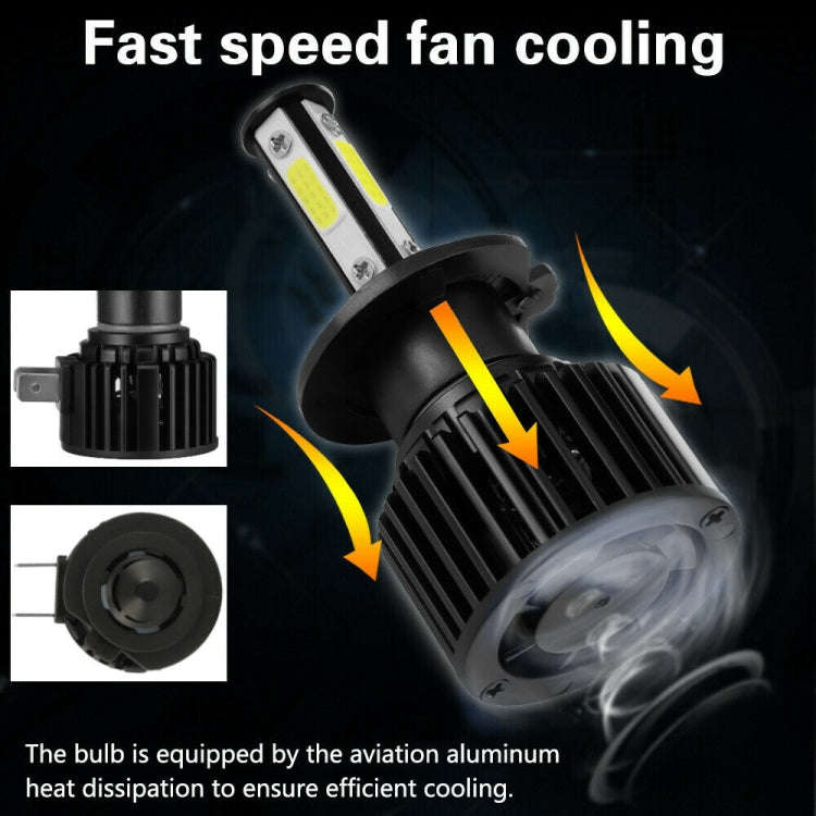 F8 H7 2 PCS 22W 3000LM 6000K Four Side DOB LED Headlight Fog Light Bulbs High Beam Conversion Kit...